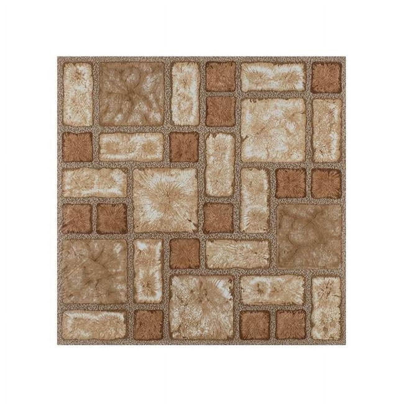 2 mm 12 x 12 in. Portfolio Self Adhesive Vinyl Floor Tile - Cobble Mosaic, 9 Tiles per 9 sq ft.