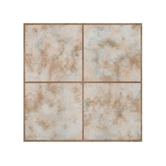 2 mm 12 x 12 in. Portfolio Self Adhesive Vinyl Floor Tile - Rustic Clay Square, 9 Tiles per 9 sq ft.