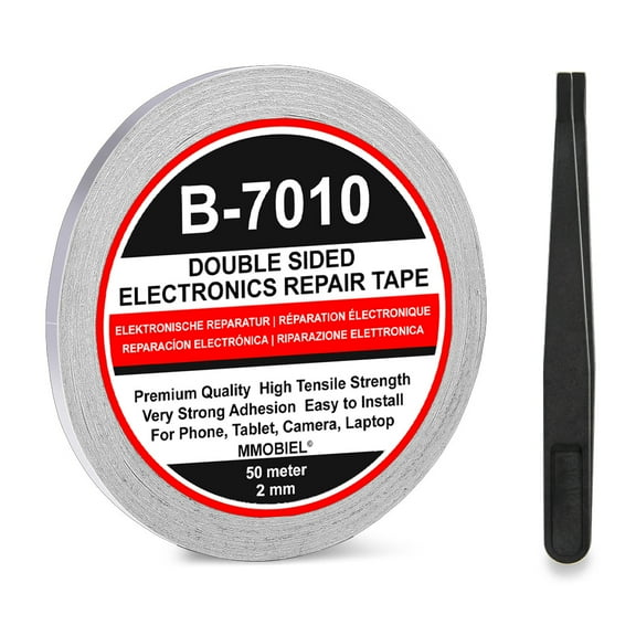 MMOBIEL 2mm Double-Sided Strong Adhesive Tape 50m Roll (White) For Smartphone and Tablet Repair 1 Pack