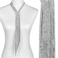 thumbnail image 1 of 2 mm Rhinestones Fringe Long Necklace, Silver - 16 & 3 in. - 1.5 x 14.25 in., 1 of 1