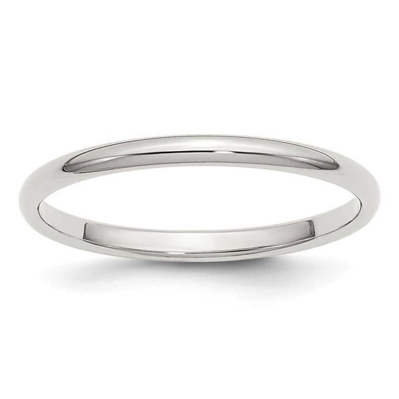2 mm Sterling Silver Half-Round Band, Polished - Size 5.5
