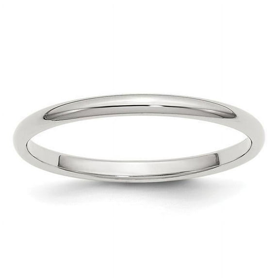 2 mm Sterling Silver Half-Round Band, Size 9