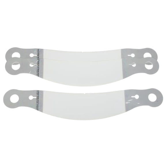 2 mm Thick Perimeter Seal Tear Off Helmet Shield with Curved Plastic Bell & Pyrotech, Clear - Set of 30