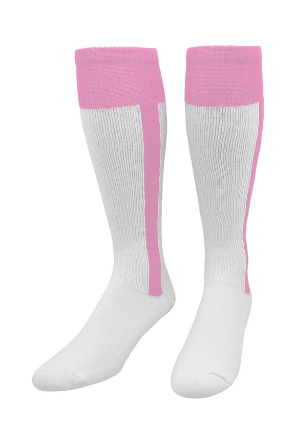 2-n-1 Premium Baseball Stirrup Socks (Pink, X-Small) - Pink,X-Small
