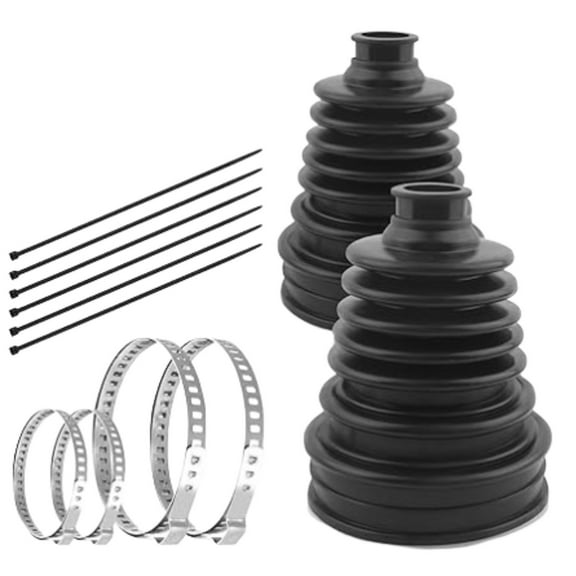 2 of CV Covers with 4 Stainless Steel Clips and 6 Zip Ties - CV Shaft Cover Kit for Shaft, Universal CV Joint