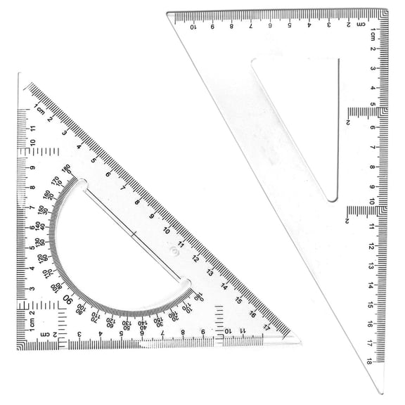 2 of Set Triangle Ruler Square Set, 30/60 and 45/90 Degrees