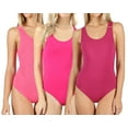 thumbnail image 1 of 2 or 4 Packs of Zenana Women Basic Solid Soft Stretchy Sleeveless Tank Top Leotard Bodysuit, 1 of 3