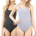 thumbnail image 1 of 2 or 4 Packs of Zenana Women Basic Solid Soft Stretchy Sleeveless Tank Top Leotard Bodysuit, 1 of 3