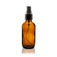 thumbnail image 1 of 2 oz AMBER Boston Round Glass Bottle - w/ Treatment Pump - pack of 6, 1 of 1