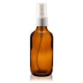 thumbnail image 1 of 2 oz AMBER Boston Round Glass Bottle - w/White Fine Mist Sprayer - pack of 12, 1 of 1