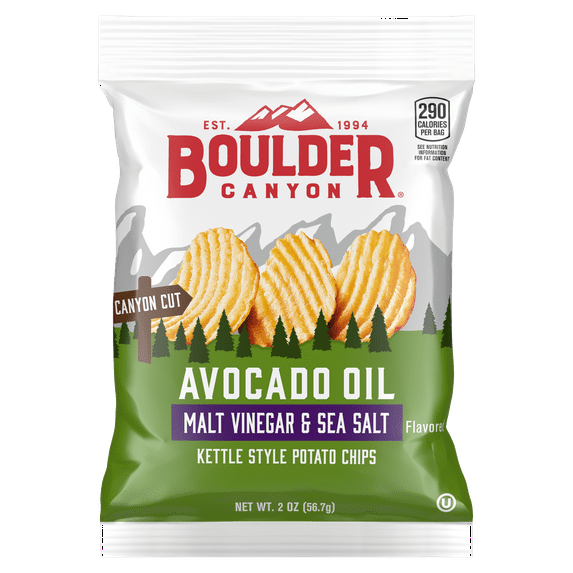 2 oz Boulder Canyon AvoOil Malt Vinegar & Sea Salt Kettle Chip