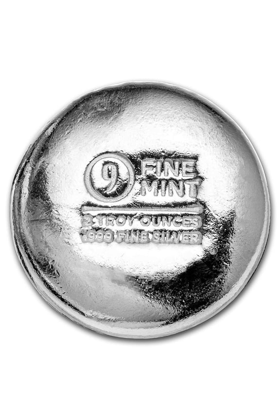 2 oz Cast-Poured Silver Round - 9Fine Mint