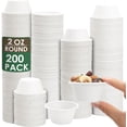 thumbnail image 1 of 2 oz Compostable Portion Cups,200 Pack Disposable Souffle Cups,Biodegradable Condiment Cups,Bagasse Fiber Sample Portion Cups,Sample Cups Tasting Cups for Jello Shot,Souffle,Condiment,Sauce (White), 1 of 7
