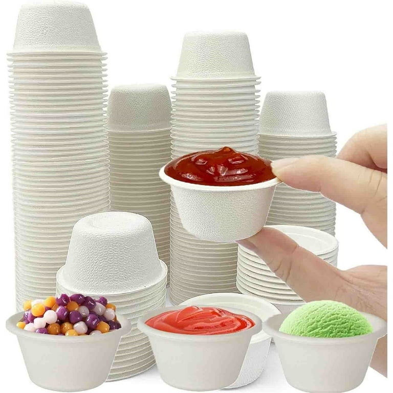 2 oz Compostable Portion Cups,Bexikou 120 Pack Disposable Souffle  Cups,Paper Condiment Cups,Paper Sample Portion Cups,Sample Cups Tasting  Cups for ...