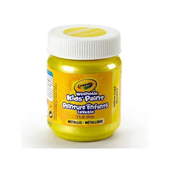 2 oz Crayola Washable Kids Paint, Yellow Gold Metallic - Pack of 48