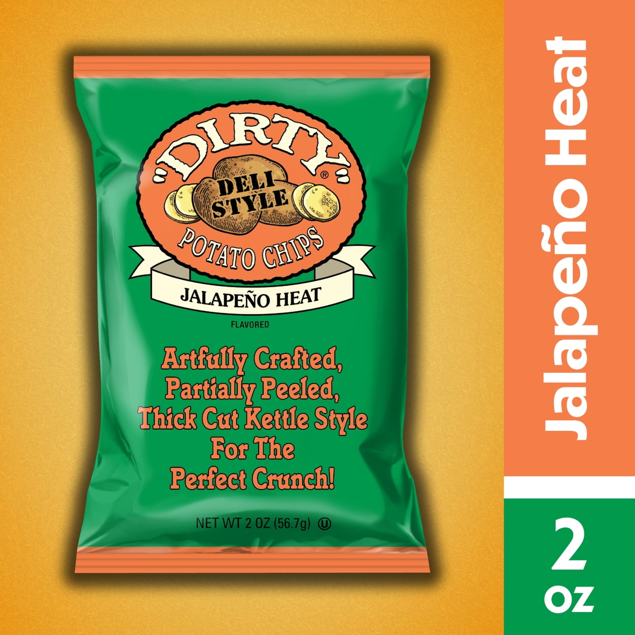 2 oz "Dirty" Jalapeño Heat Deli Style Potato Chips
