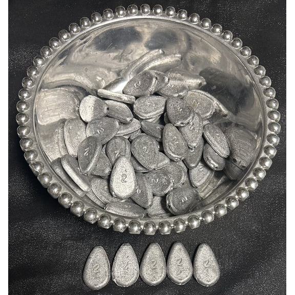 2 oz FLAT NO ROLL LEAD SINKER FISHING WEIGHTS, 50 PCS, FREE SHIPPING