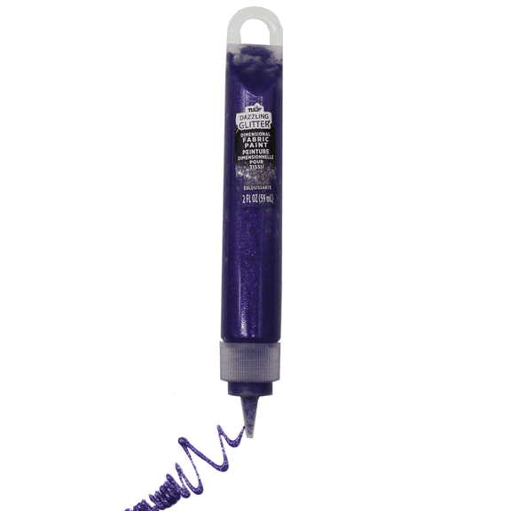 2 oz Fabric Glitter Paint Pen in Amethyst, Durable Textile Paint for Customizing Pillows, Clothing, Washable Acrylic Formula with Sparkling Finish, Ideal for DIY, Crafts, Fabric Projects
