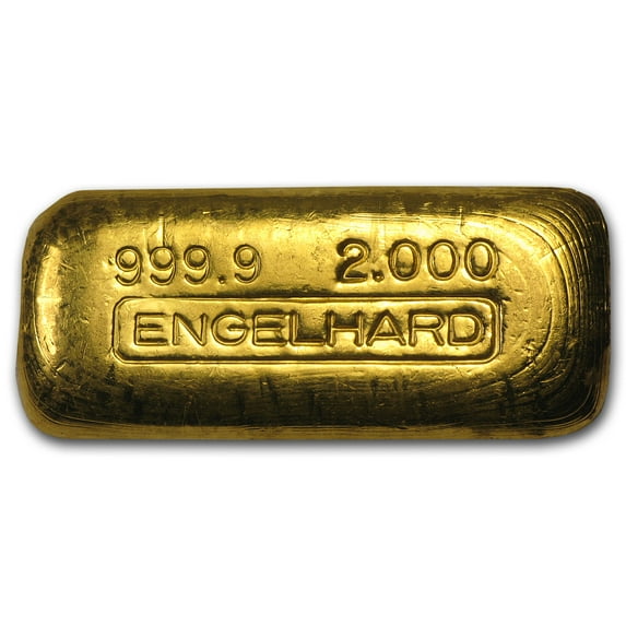 2 oz Gold Bar - Engelhard (Loaf-Style/Poured, 9999 Fine)