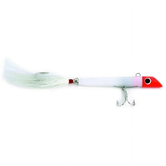 2 oz Gotcha 1500 Series Red & White Single Hook Bucktail Fishing Lure