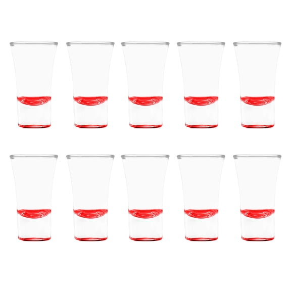 2 oz. Lord Shooter Etched Shot Glasses, 10 pack, 21st Birthday Party, Lounge Glassware, , Red