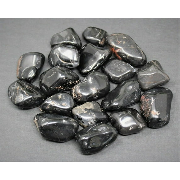 2 oz Lot Black Onyx Tumbled Stone 0.75 - 1" (Crystal Healing Gemstone Reiki)