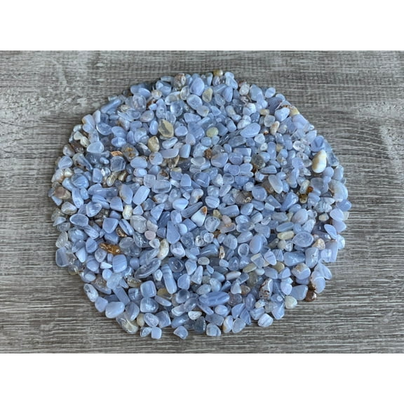 2 oz Lot Natural Blue Lace Agate Semi Tumbled Gemstone Chips, Crushed Mini Crystals, Undrilled Crystal Chips (Blue Lace Agate)