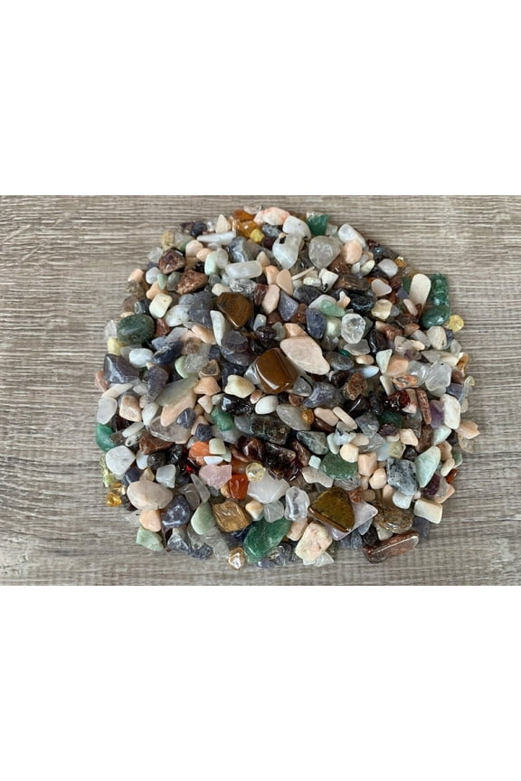 2 oz Lot Natural Mixed Semi Tumbled Gemstone Chips, Crushed Mini Crystals, Undrilled Crystal Chips (Assorted)
