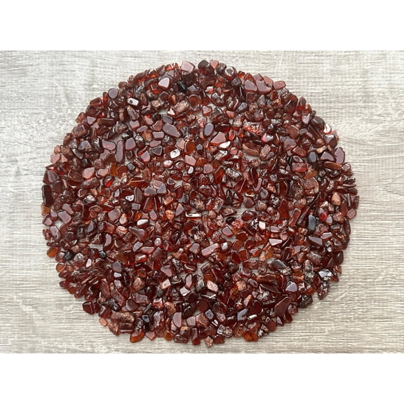 2 oz Lot Natural Semi Tumbled Orange Garnet Gemstone Chips, Crushed Mini Orange Garnet Crystals, Undrilled Crystal Chips (Orange Garnet)