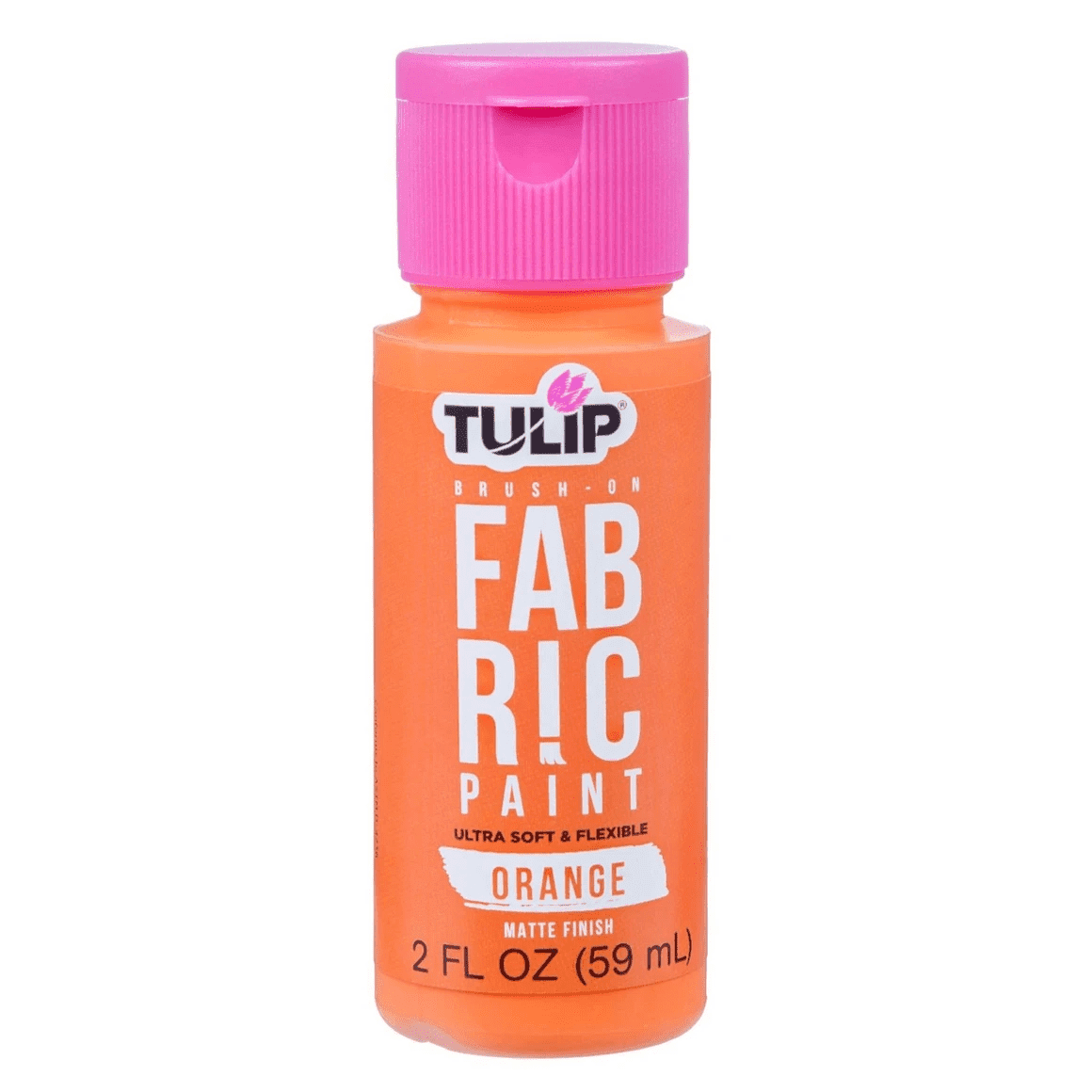 2 oz Matte Brush On Fabric Paint, Vibrant, Soft, Flexible Finish for Apparel, Accessories, Home Decor, Smooth Application, Wash Resistant, Perfect for Beginners, Experienced Crafters, Orange