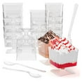 thumbnail image 1 of 2 oz Mini Dessert Cups With Spoons 400 Pcs | Serves 200 | Square Dessert Cups | Mousse Cups For Dessert | Pudding Cups | Great As Yogurt Cups, Jello Cups, Parfait Cups & Snack Cups, 1 of 7