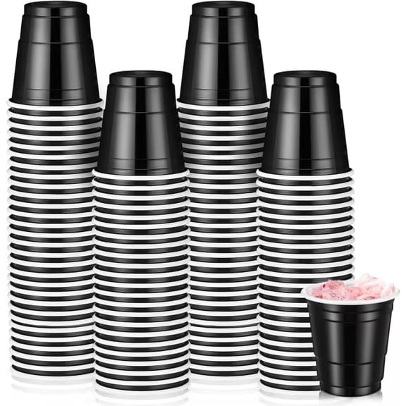 2 oz Mini Plastic Cups, 20-60 PCS Disposable Party Shot Cups for Halloween, Birthday and Wedding Drinks