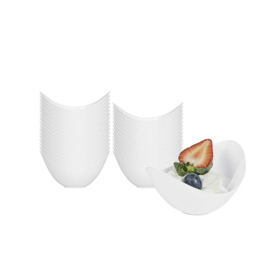 2 oz Oval White Plastic Alato Tasting Dish - 3 1/2" x 2 3/4" x 1 3/4" - 100 count box