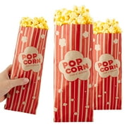 Stock Your Home 2 oz Paper Popcorn Bags Bulk (100 Pack) Large Red & White Pop-Corn Bag Disposable