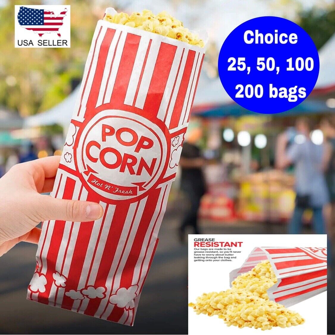 Popcorn Bags ZAYNUM 100 Pcs Popcorn Boxes For Party Inches