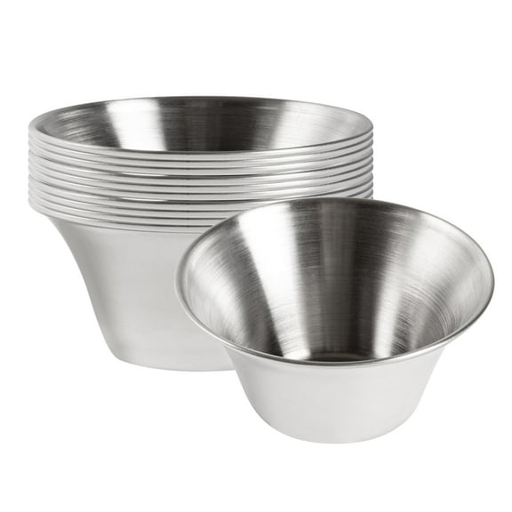 Met Lux 2 oz Stainless Steel Condiment Cup - 2 3/4" x 2 3/4" x 1" - 10 count box