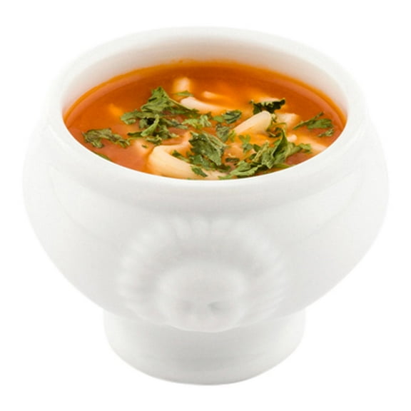 Chef 101 2 oz Round White Porcelain Lion Head Mini Bowl - 2" x 2" x 1 3/4" - 10 count box