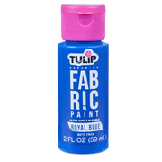 2 oz Royal Blue Matte Brush On Fabric Paint, Vibrant, Long Lasting Color for Textiles, Flexible Finish, Easy Application for DIY Apparel, Accessories, Décor, Washable, Beginner Friendly, Royal Blue
