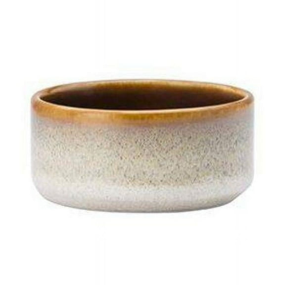 2 oz Rustic Sama Porcelain Dip & Sauce Dish & Ramekin Beige