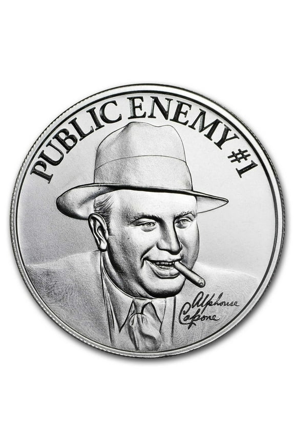 2 oz Silver High Relief Round - "Public Enemy #1" Alphonse Capone