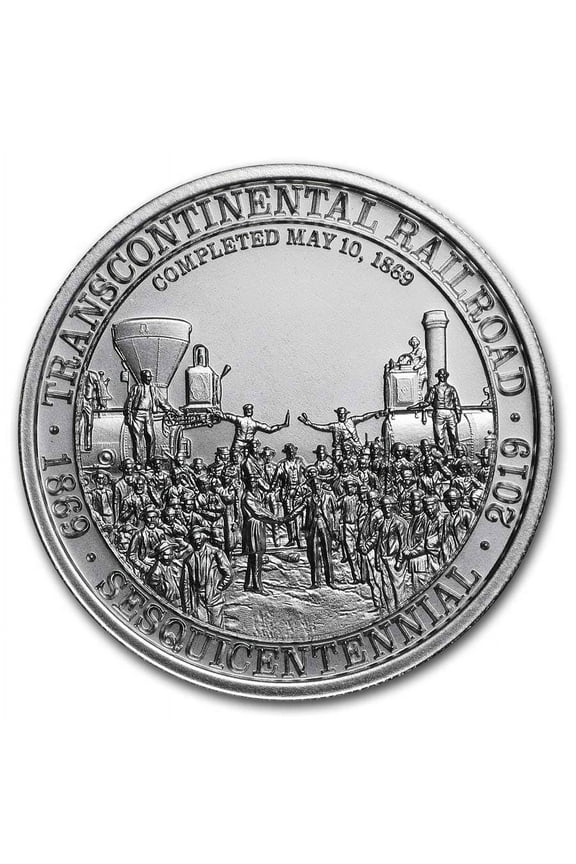 2 oz Silver High Relief Round - Transcontinental Railroad
