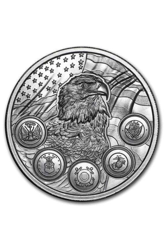 2 oz Silver High Relief Round - U.S. Armed Forces