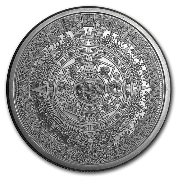 2 Ounce Silver Round - Aztec Calendar Sun Stone - Walmart.com