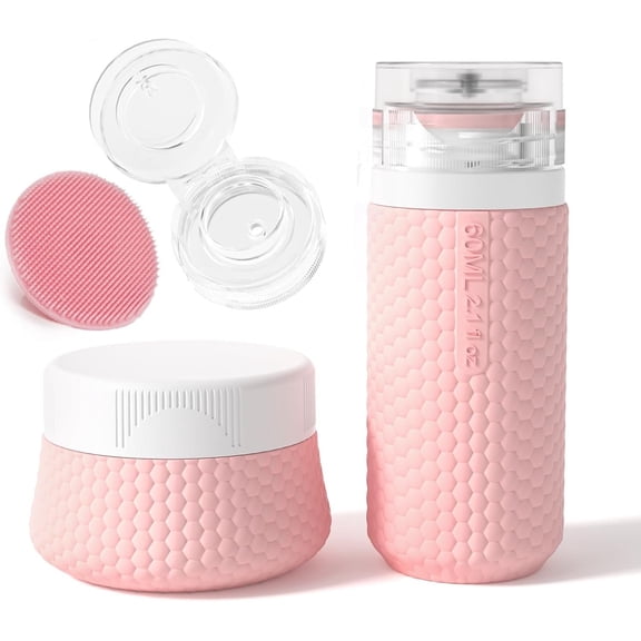 2 oz Travel Bottle  Small Liquid Travel Containers 2 Pack Leak Proof TSA Approved Bottles  The Go Size Traveling Kit for Toiletries Shampoo  Wash Skincare Lotion Women - Leather