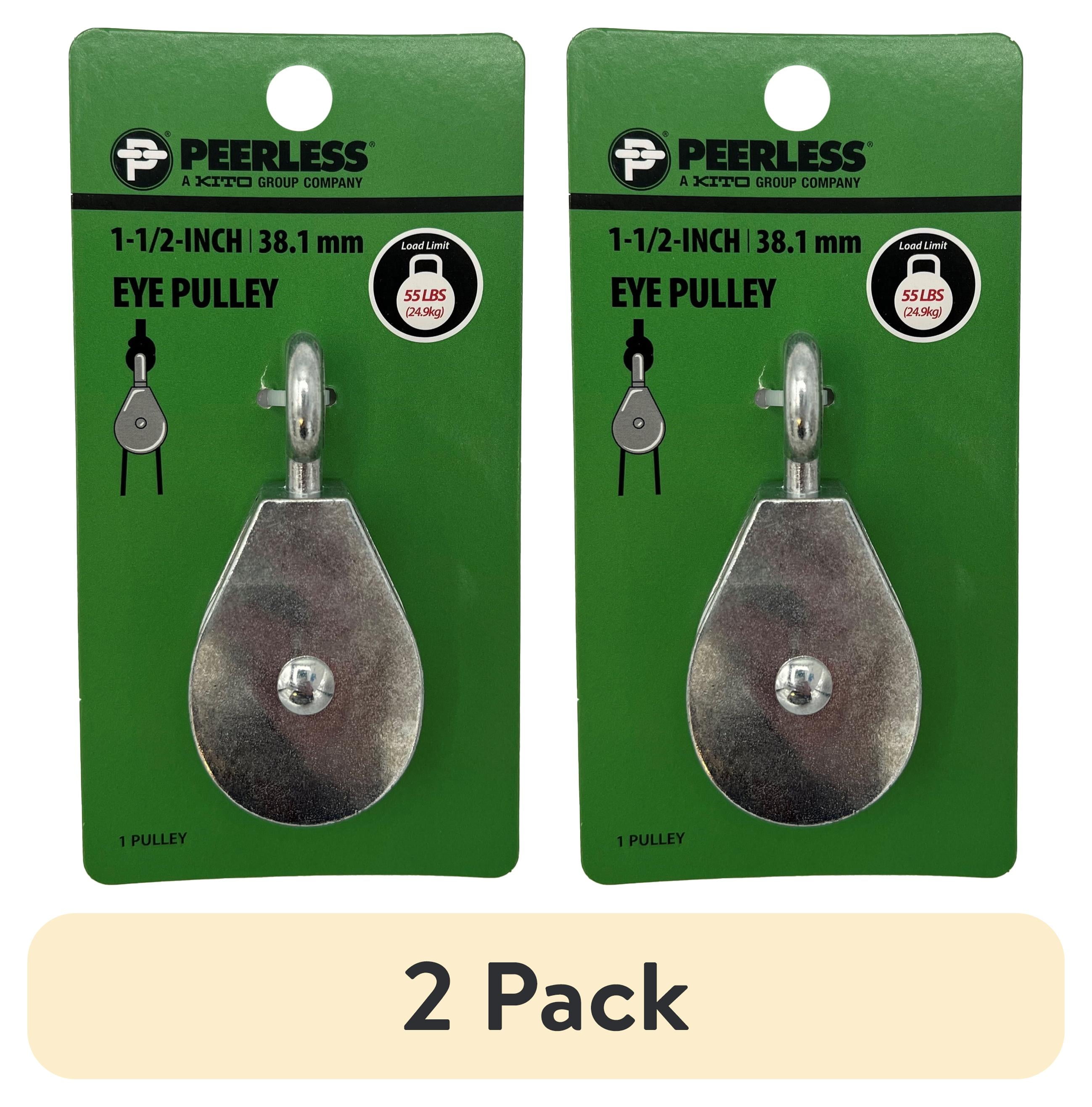(2 pack) 1 1/2" Fixed Eye Pulley, Zinc, Peerless Chain Company, #4730238