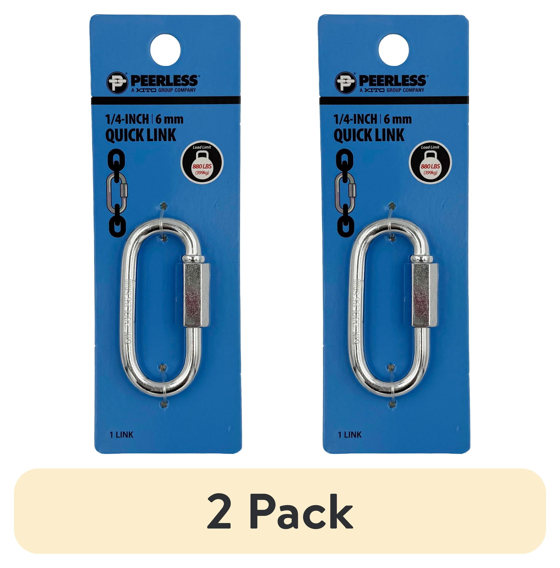 (2 pack) 1/4" Quick Link, Zinc Plated, Peerless Chain Company, #4721238