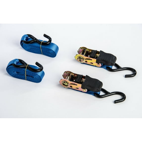 2 pack 1"x15' Blue Ratchet Tie-Down Straps f Motorcycle Kayak 1x15 1500lbs 680Kg