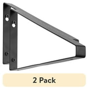 2 pack 10-inch Steel Triangle Shelf Bracket, Includes Screws for Mounting, 58 lb. Capacity, Black