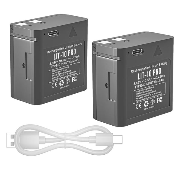 2 pack 10500mAh Replacement LIT 10 Pro Rechargeable Battery for SPYPOINT Trail Camera LINK-MICRO-LTE, CELL-LINK, LM2, LINK-MICRO-S-LTE, for 3.85V Hunting Camera Battery with Type-C Cable