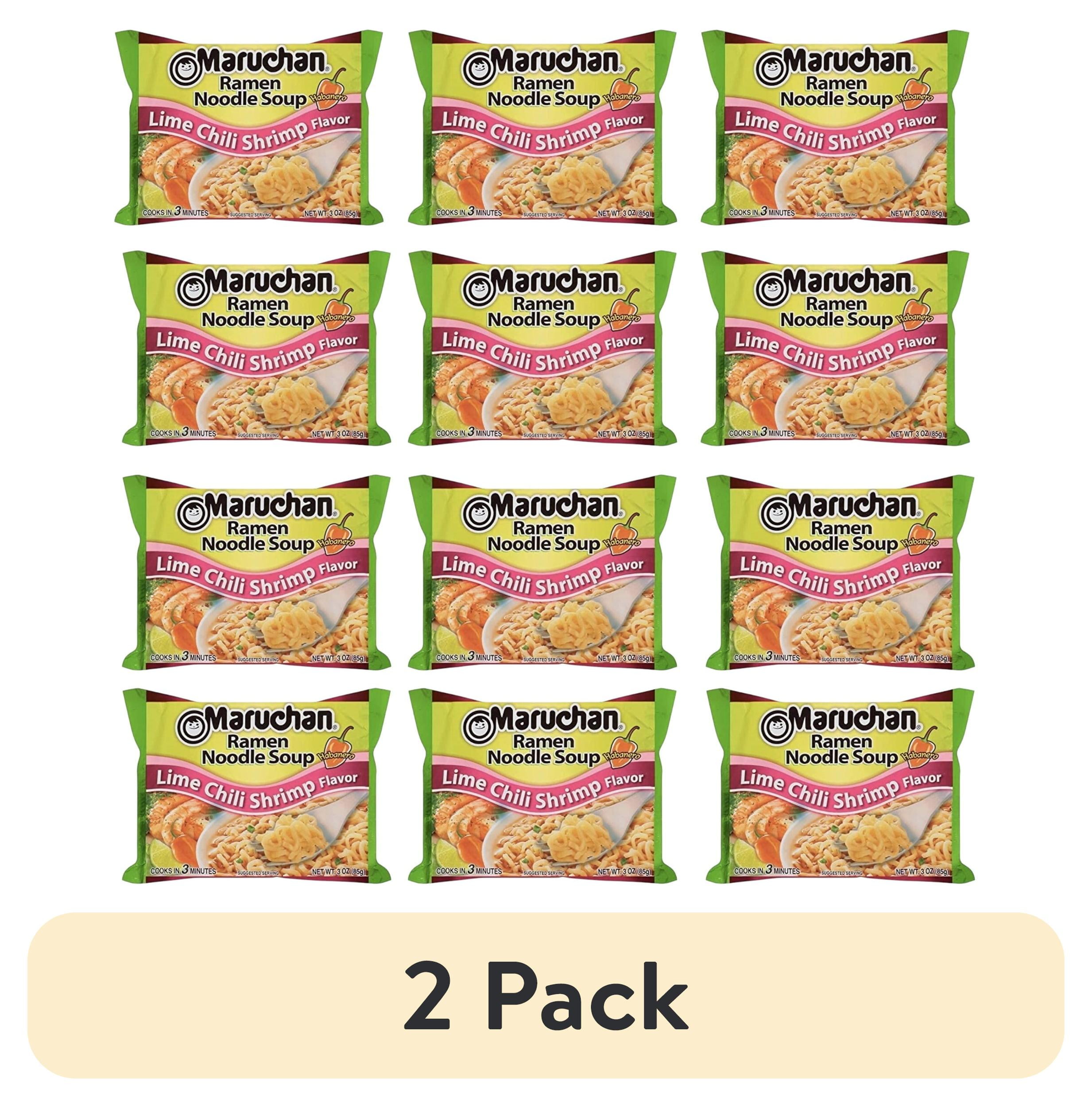(2 pack) ( 12 Pack ) Maruchan Ramen Noodle Soup Lime Chili Shrimp (3 oz)